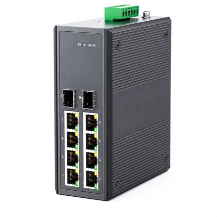 Unmanaged Industrial Switch, 8 x RJ45, 2 x SFP