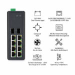 Unmanaged Industrial Switch, 8 x RJ45, 2 x SFP, Image 2