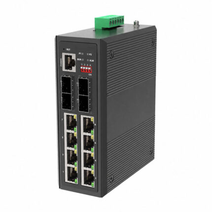 Layer 2+ Managed Industrial Switch, 8 x RJ45, 4 x SFP