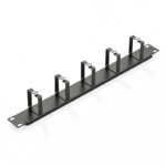 1U Metal Cable Manager, 5 D-Rings