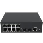 Managed PoE Switch, 8 x RJ45, 2 x SFP