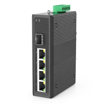 Unmanaged Industrial Switch, 4 x RJ45, 1 x SFP