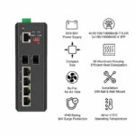 L2+ Managed Industrial Ethernet Switch, 4 x 1GB RJ45, 2 x 1GB SFP Image 2