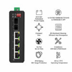 L2 Managed Industrial Ethernet Switch, 4 x 1GB RJ45, 2 x 1GB SFP Image 2