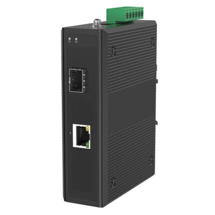 Industry Gigabit Ethernet Network POE Media Converter, 1 x Gigabit SFP Port, 1 x 10/100/1000M RJ45 Port