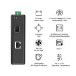 Industry Gigabit Ethernet Network POE Media Converter, 1 x Gigabit SFP Port, 1 x 10/100/1000M RJ45 Port, Image 2